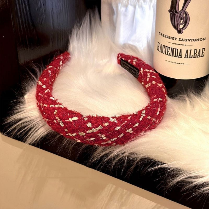 Wholesale Red Facial Wash and Hair Compression with Wide Edge Fabric Headband