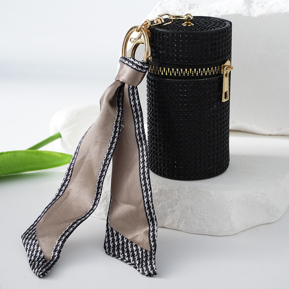 Wholesale Rhinestone Lipstick Bag Coin Purse Silk Scarf Keychain