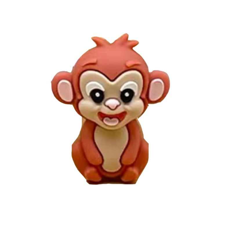 Wholesale 20pcs 3D Cartoon Animal Monkey Image Silicone Beads