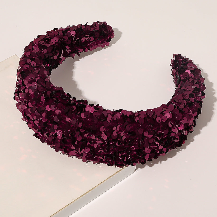 Wholesale Sequin Sponge Wide Edge Hair Hoop