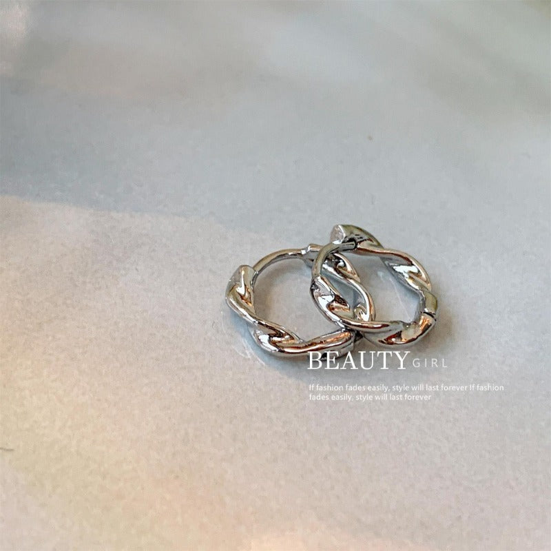 Wholesale 14k Genuine Gold Mobius Ring Simple and Compact Cool Style Earrings