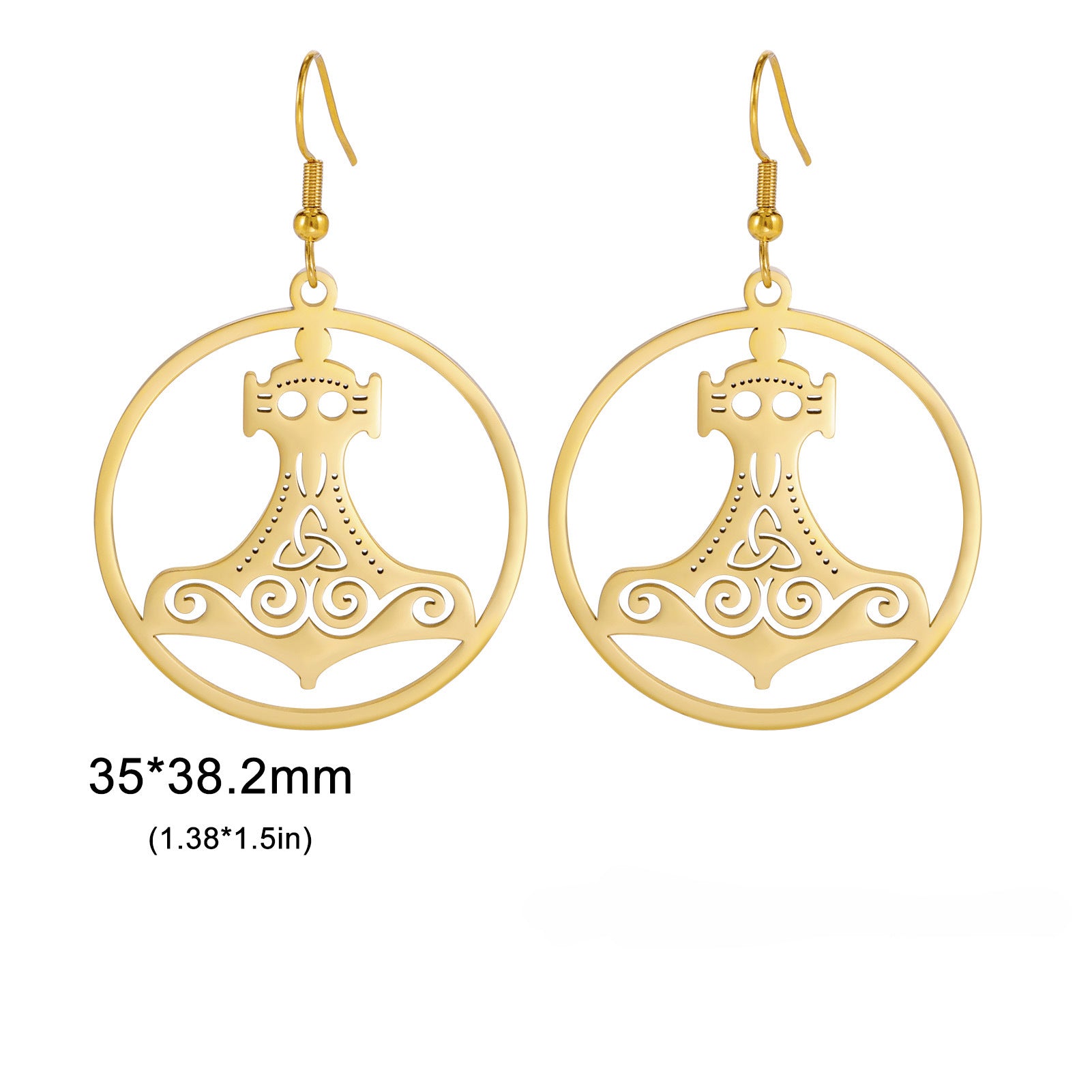 Wholesale Titanium Steel Cut Ring Hollow Earrings