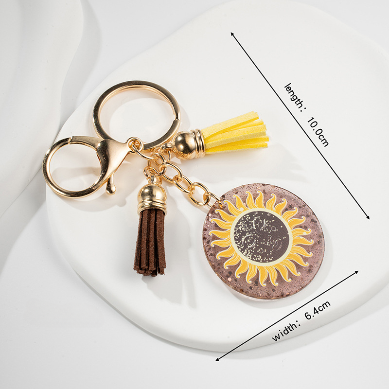 Llavero de metal de flores solar al por mayor