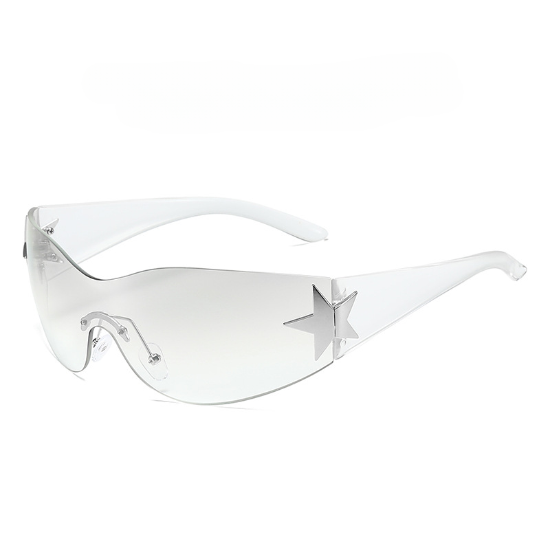 Wholesale One-piece Frameless Outdoor Cycling PC Sunglasses