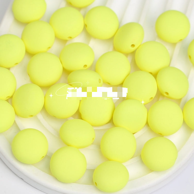 Wholesale 10pcs Macaron Color Rubber Beads Straight Hole Flat Round Beads Diy Jewelry Accessories