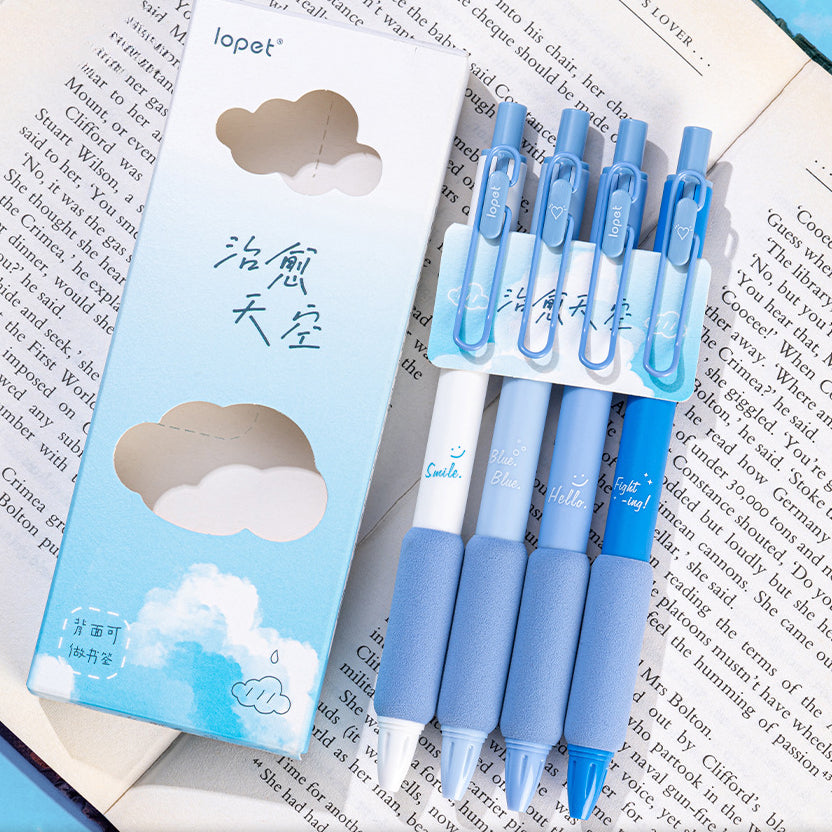 Bolígrafos de gel de plástico al por mayor en una caja de 4 bolígrafos de gel de agarre suave