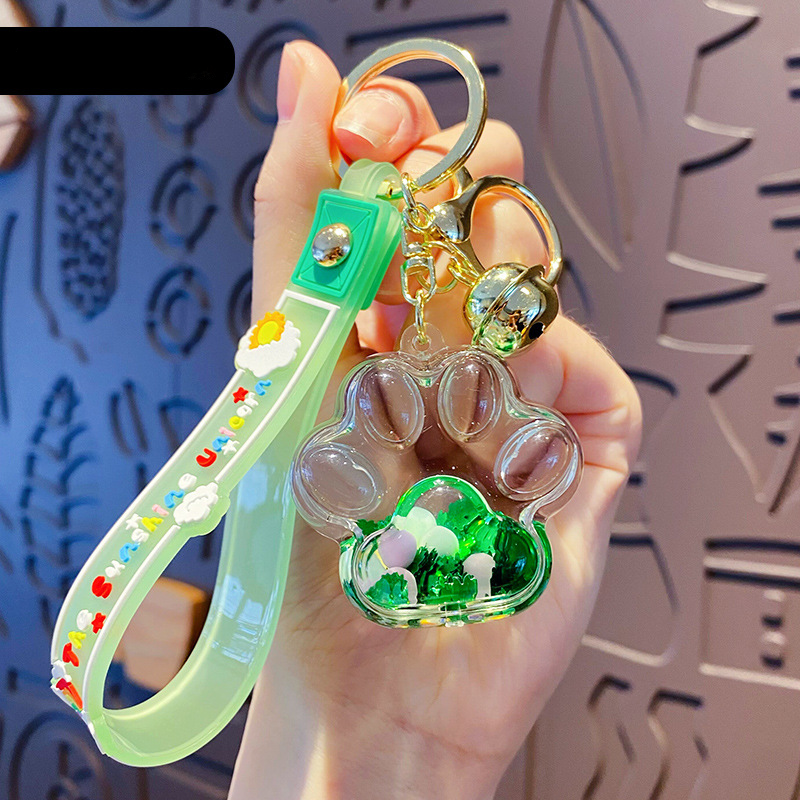 Wholesale Acrylic Floating Liquid Quicksand Bottle Cat Claw Keychain