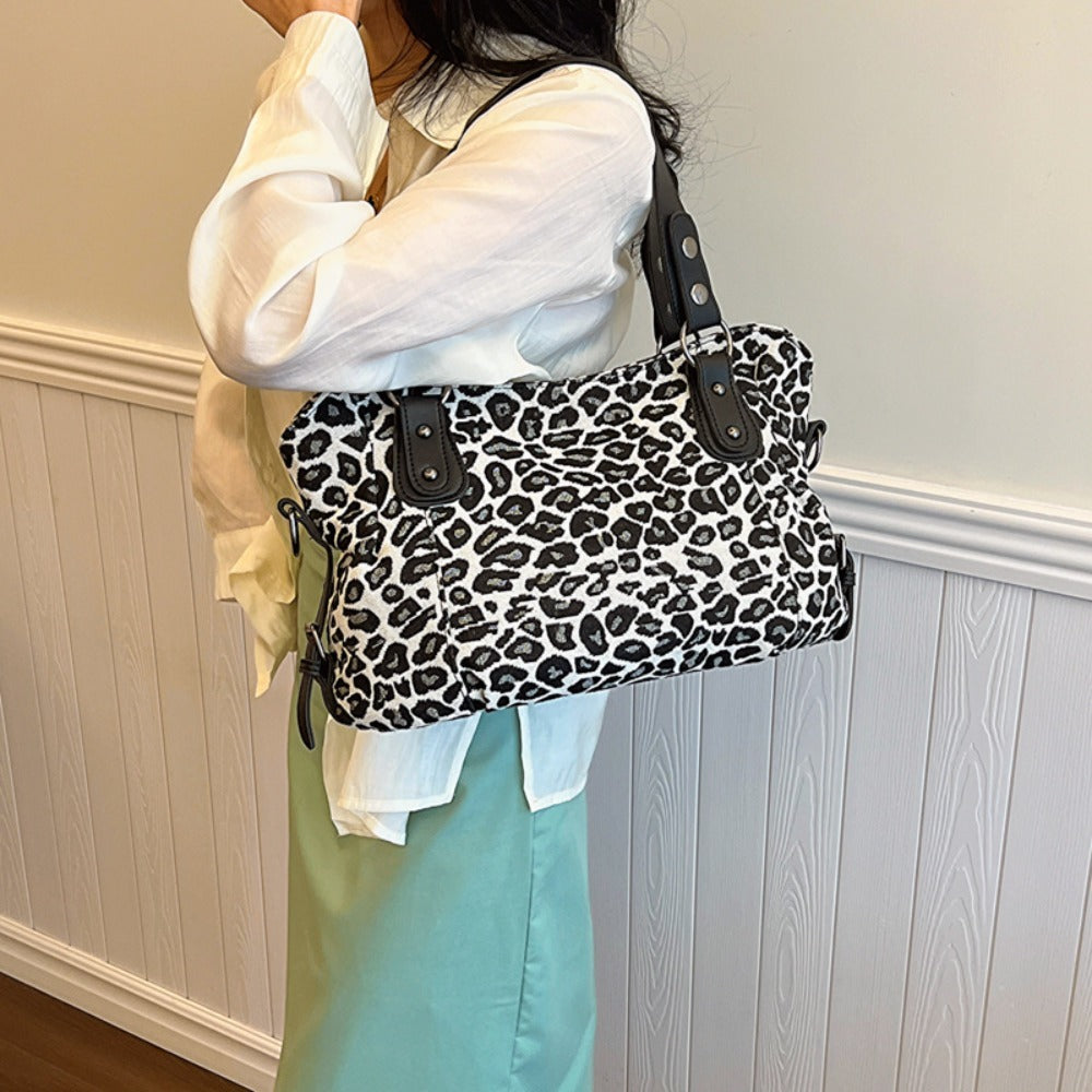 Wholesale Western Style Leopard Print Crossbody Large Capacity Handbag