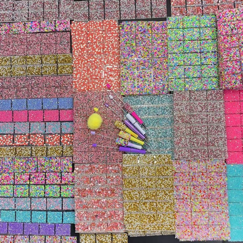 Wholesale 18pcs Random Handmade DIY Bead Pen Diamond Stickers