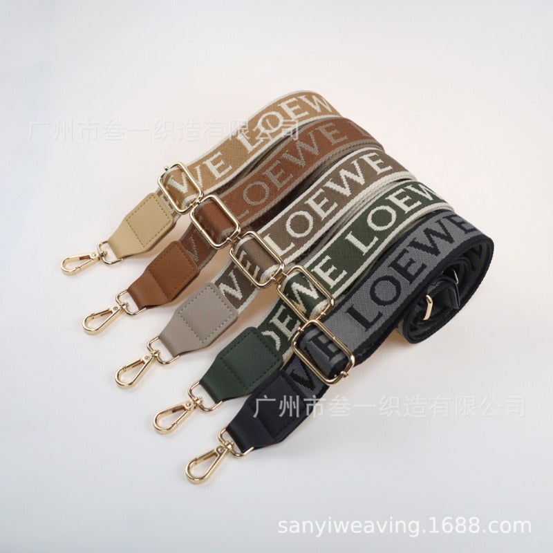 Wholesale English Letter Personalized Canvas Versatile Single and Double Shoulder Crossbody Adjustable Shoulder Strap