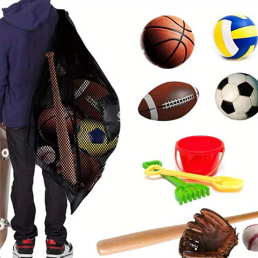Oversized Football Basketball Volleyball Sports Tennis Bag Basketball Storage Bag Adjustable Shoulder Strap Oversized Ball Bag