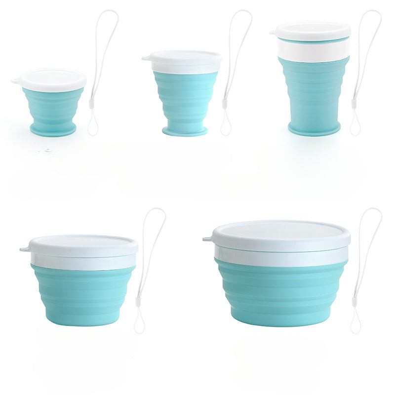 Wholesale Outdoor Bowl Folding Bowl Children Mouthwash Cup Folding Silicone Bowl Cup Portable Water Cup Bowl Retractable Combination
