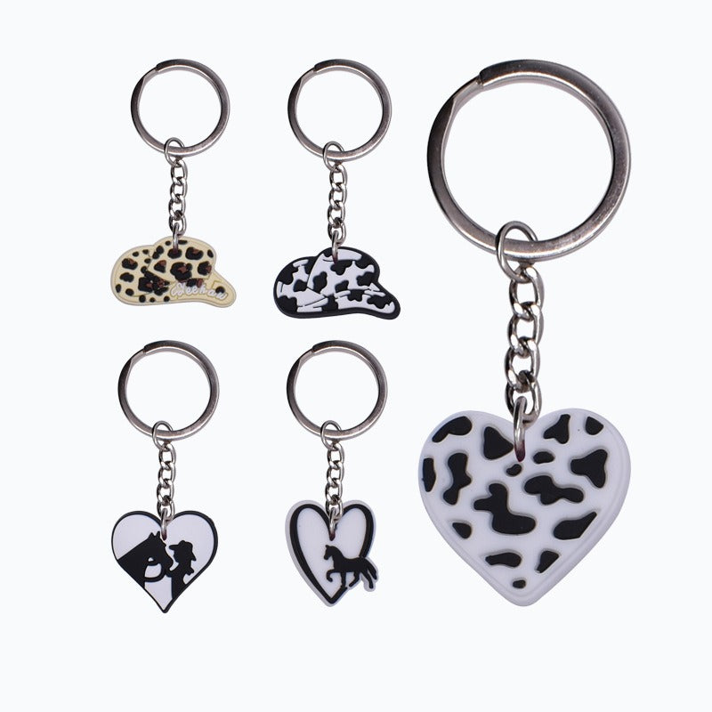 Wholesale 20pcs/pack Cowgirl PVC Soft Cartoon Keychain