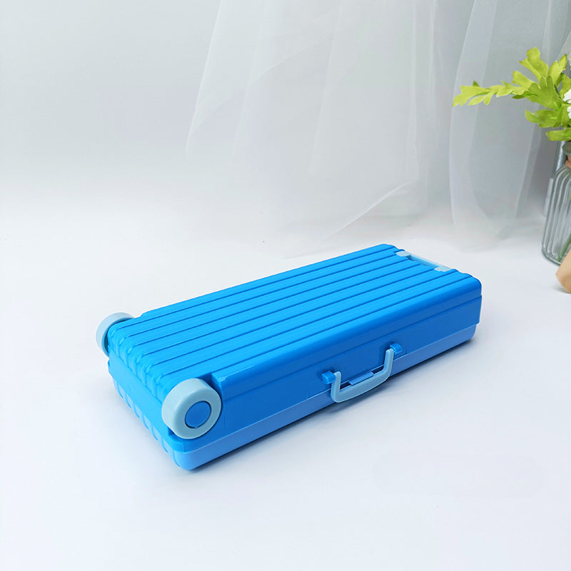 Wholesale Plastic Suitcase Double Layer Large Capacity Stationery Box