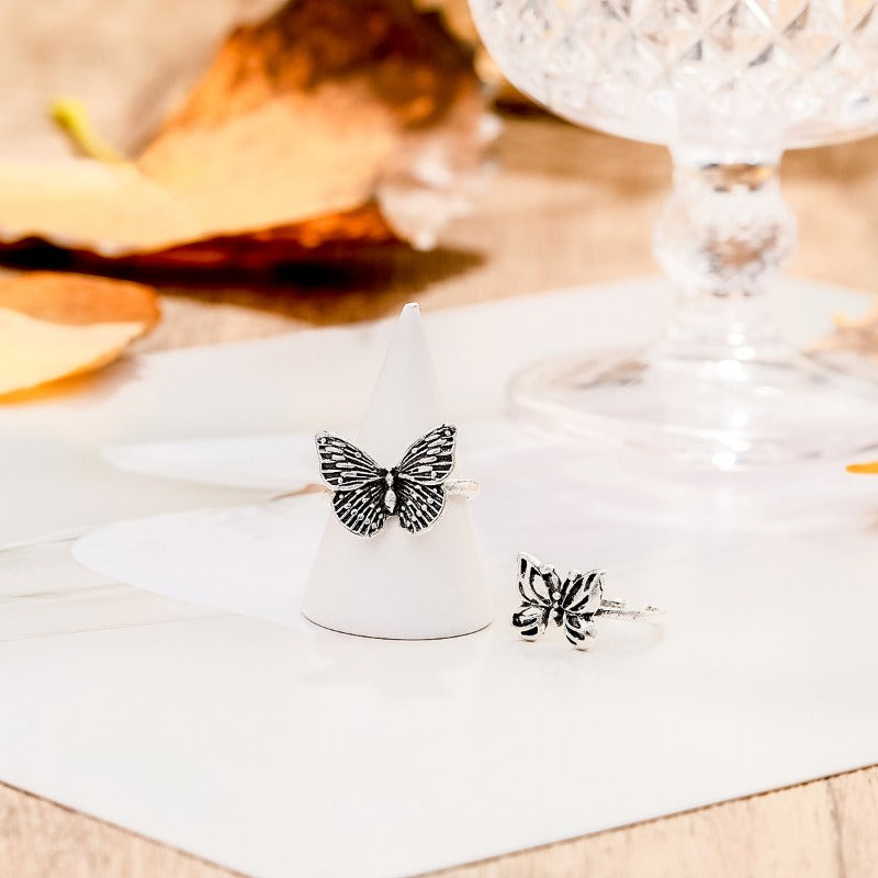 Wholesale Retro Hollow Butterfly Ring 2-piece Alloy Set