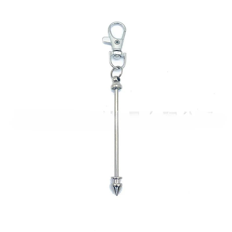 Wholesale DIY Metal Beaded Cone Bullet Rod Lobster Buckle Keychain