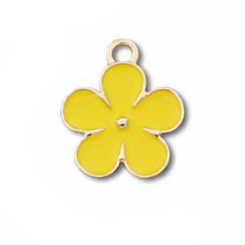 Wholesale 10pcs Small Flower Diy Alloy Oil Drip Keychain Pendant