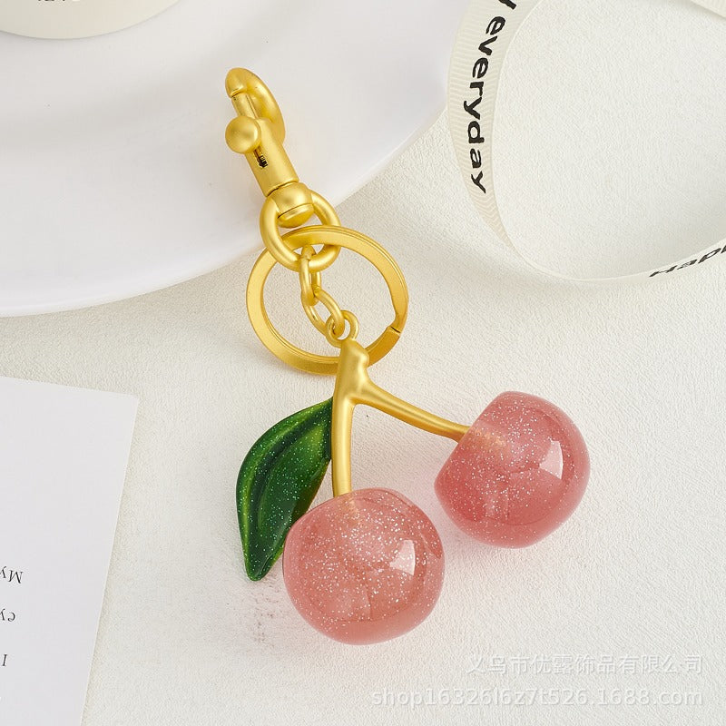 Wholesale Cherry Fruit Bag Pendant Cherry Creative Keychains