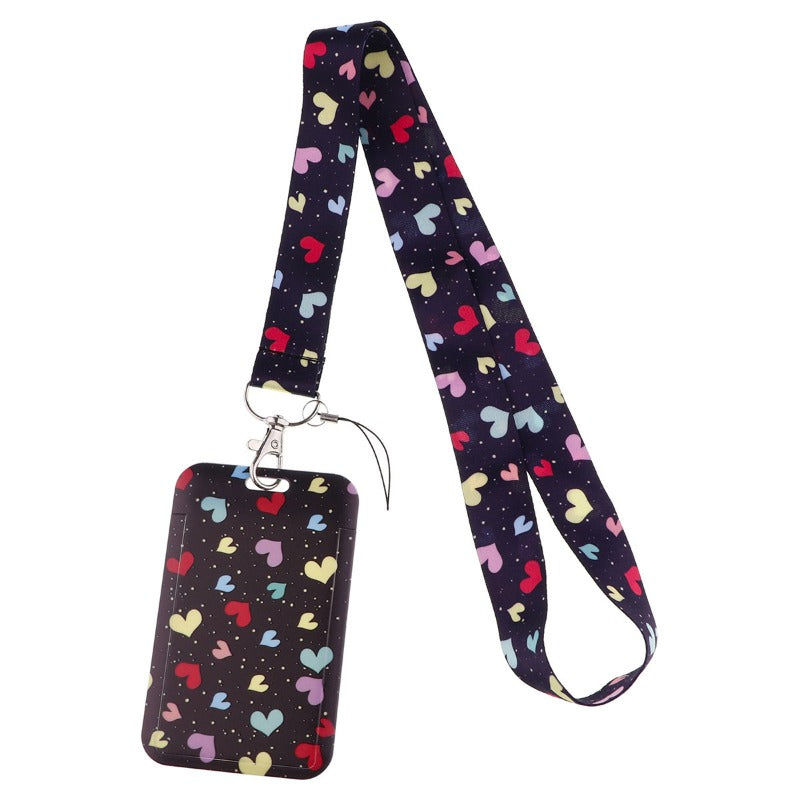 Wholesale Heart-shaped Love Mobile Phone Strap Meal Card Bus Access Control Work ID Brand Hard Shell Card Holder