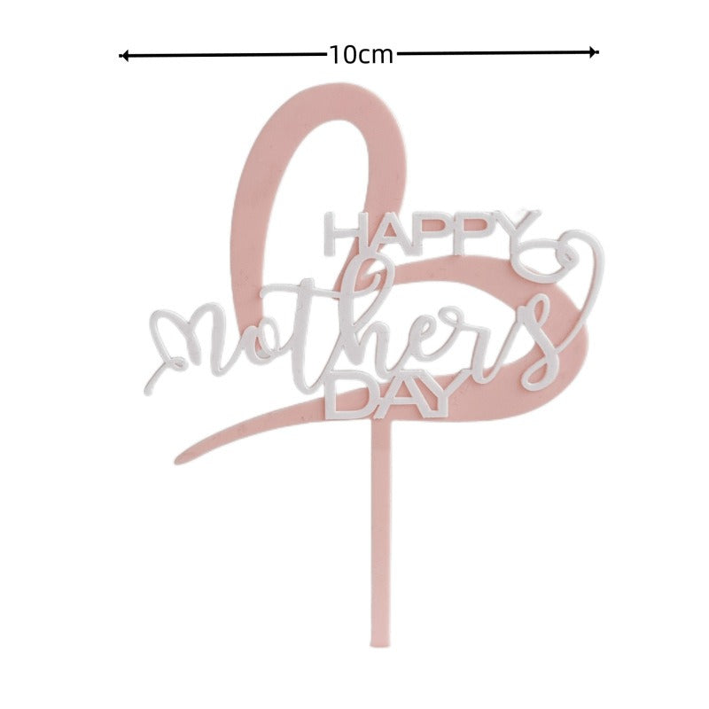 Wholesale 10PCS/PACK Mother's Day Love Letter Acrylic Cake Insert Card