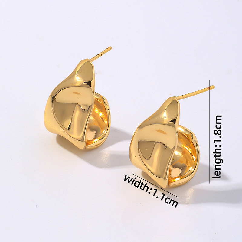 Wholesale Irregular Gold Stainless Steel Earrings