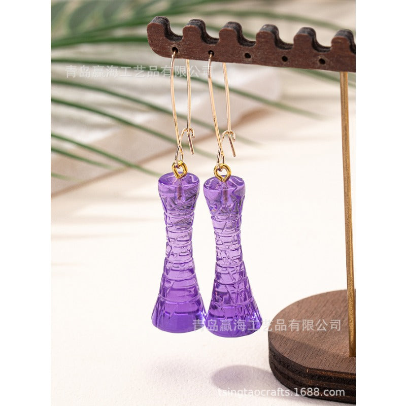 Wholesale Crystal Blue Ocean Inspired Creative Personality, Fresh and Environmentally Friendly Earrings