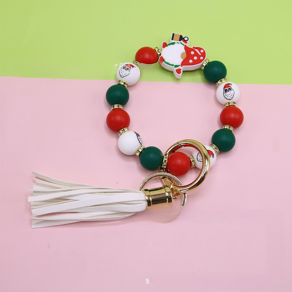 Wholesale Christmas Silicone Bracelet Keychain