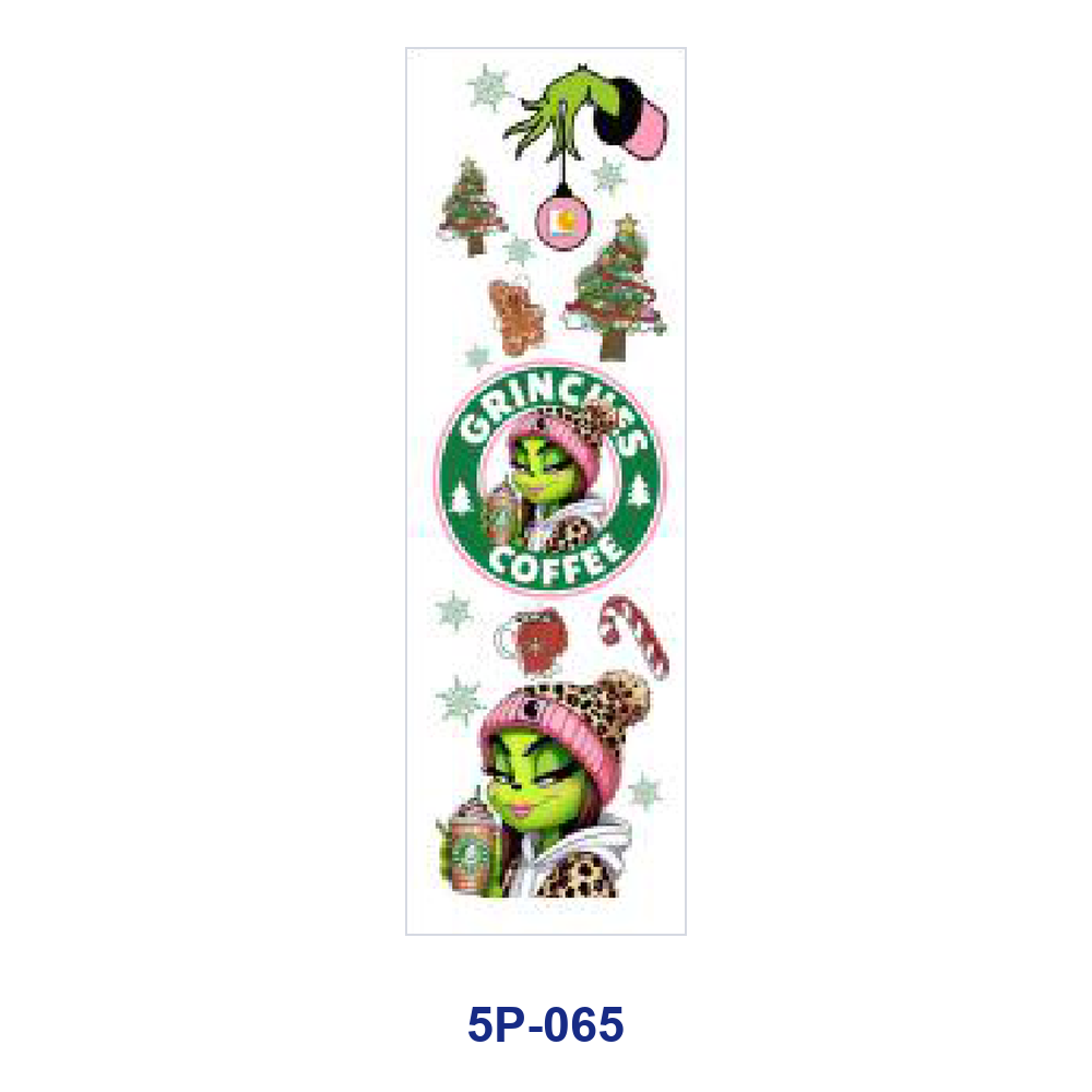 Wholesale 2/ 8/ 16pcs Winter Fashion Girl Coffee Floral Inspirational Phrase Xmas Ornament Print Pen and Bookmark Stickers UV DTF Wraps OLY Exclusive