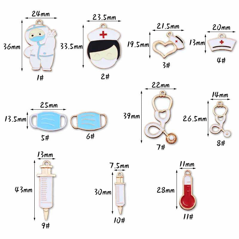 Wholesale 10pcs Doctor Nurse Thermometer Alloy Oil Drop Pendant Diy Pendant