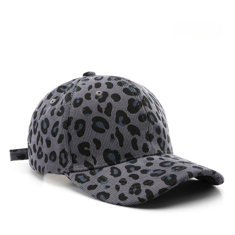 Wholesale Autumn and Winter Corduroy Leopard Print Baseball Cap