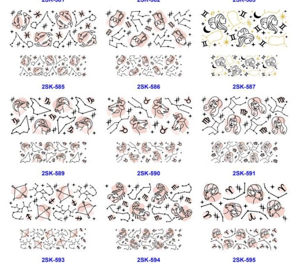 Wholesale 8pcs Constellation Prints  Mini Cup Keychain Sticker