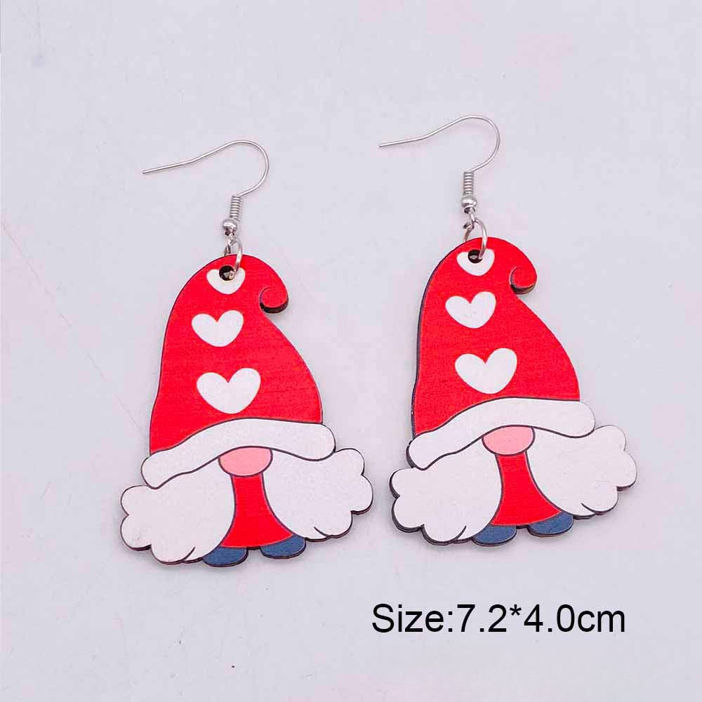 Wholesale Valentine's Day Love Hot Air Balloon Dwarf Lips Wooden Earrings