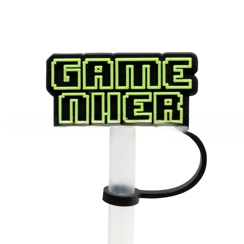 Wholesale 10pcs Game Style Straw Cap Silicone Dust Plug Cute Anime Party Casual Decorations