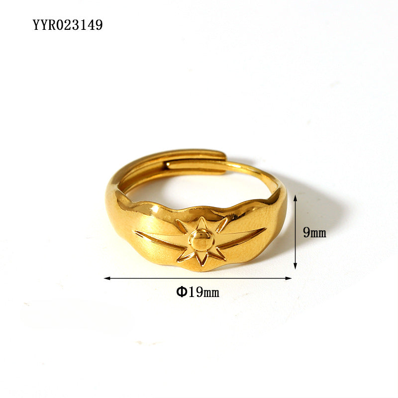 Wholesale 18K Gold Stainless Steel Adjustable Ring