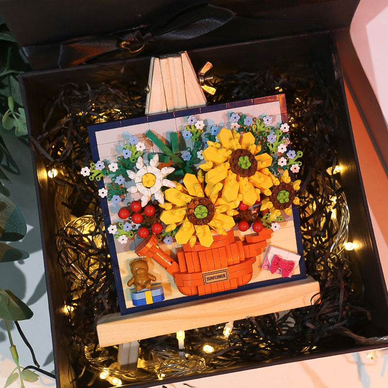 Wholesale Christmas 3D Prints, Roses, Sunflowers, Building Blocks, Flower Bouquets, Plastic Small Particle Decorations