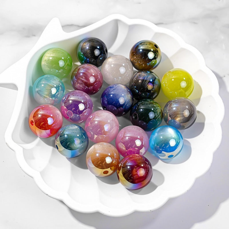 Wholesale 50pcs/1pack Autumn and Winter Versatile Cat Eye Straight Hole Through-hole DIY Resin Beads