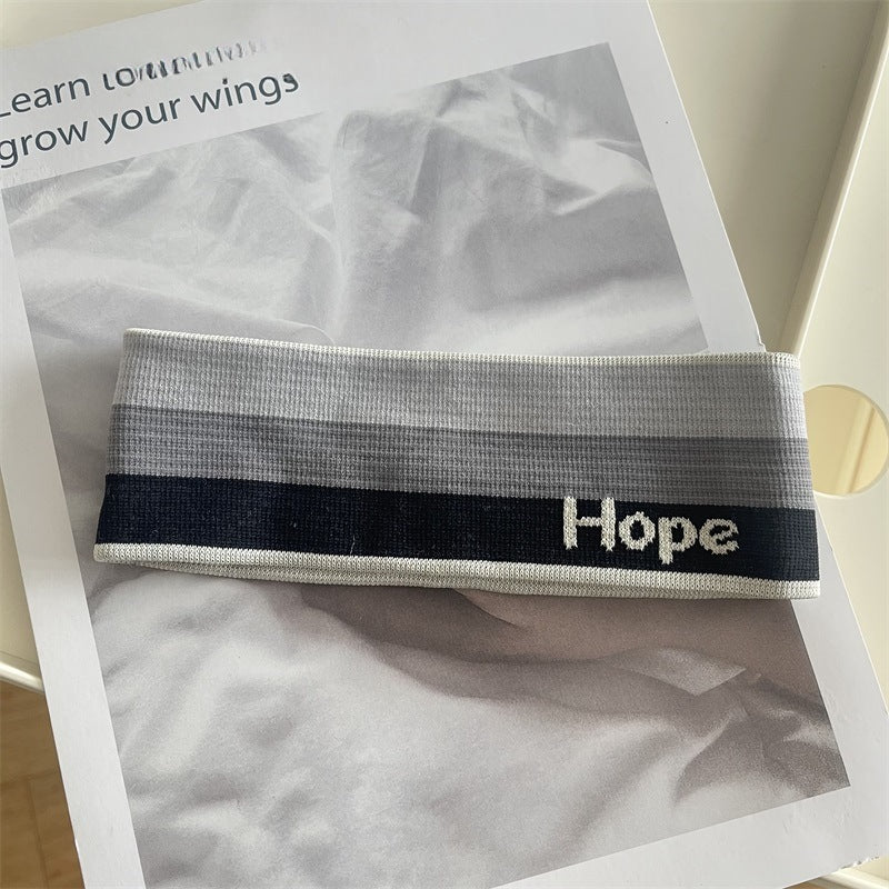 Wholesale Fabric Color Block Alphabet Knitted Wide-brimmed Headband