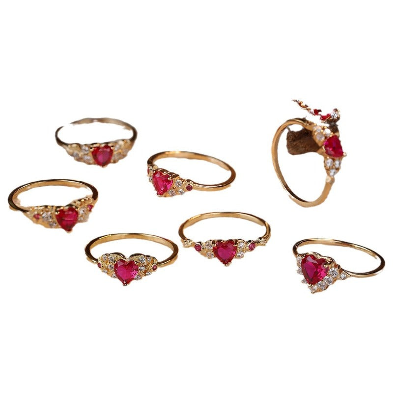 Wholesale S925 Sterling Silver Simple Exquisite Heart-shaped Minimalist High-end Temperament Rings