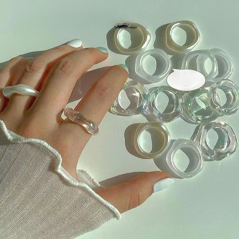 Wholesale Colorful White Geometric Resin Ring