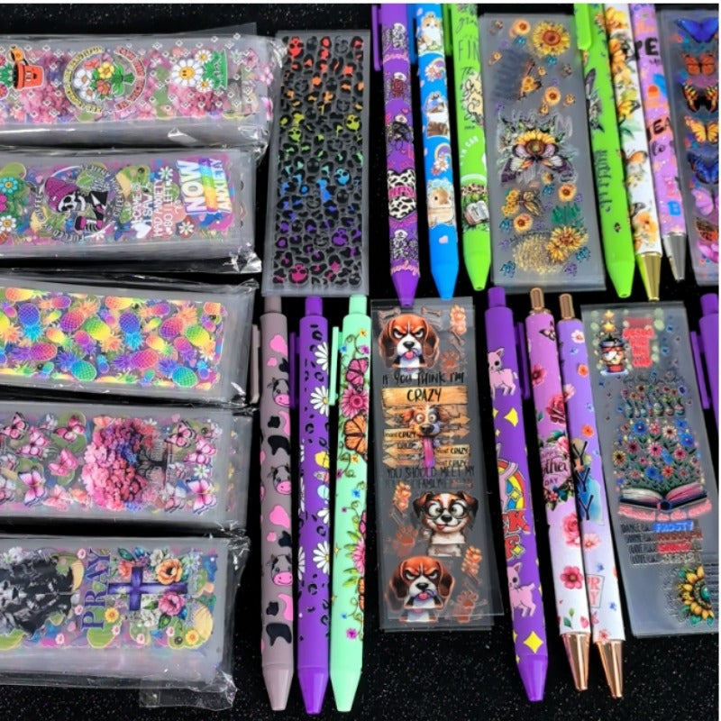 Wholesale Random Stickers 20/50/100pcs UV DTF Wraps & Cartoon Random Styles Bookmark Stickers for Crafts laser wraps