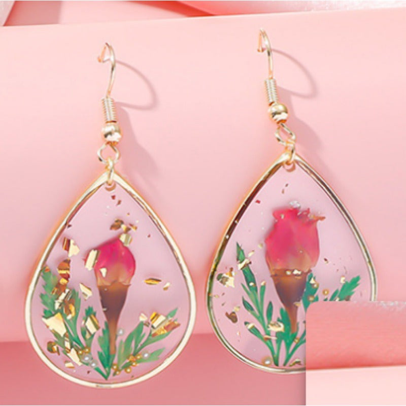 Wholesale Resin Epoxy Flower Earrings