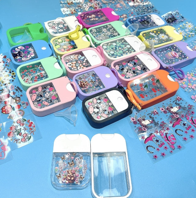 Wholesale Random 38ml/45ml Perfume Spray Bottle With UV DTF Packaging Stickers For DIY