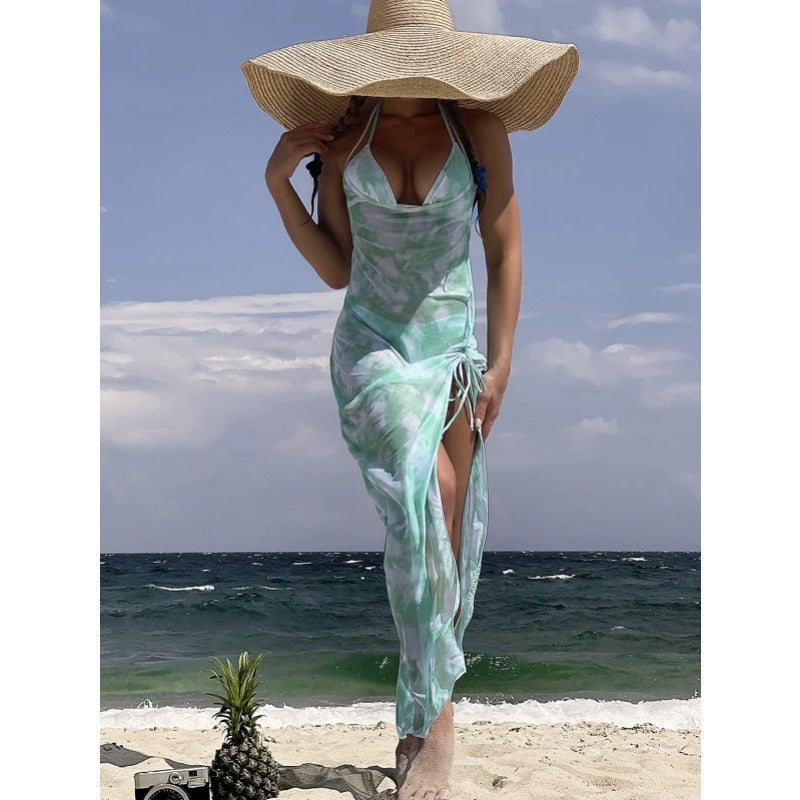 Wholesale Polyester Halo Dyed Three Piece Set of Bikinis