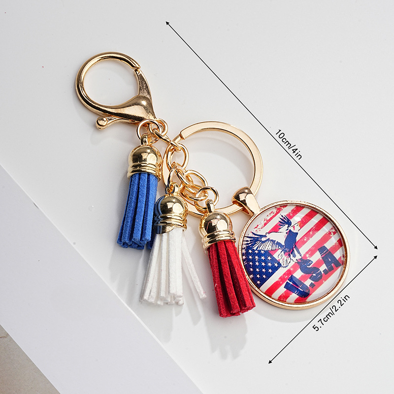 Wholesale Color Printing Eagle Time Gems Metal Keychains