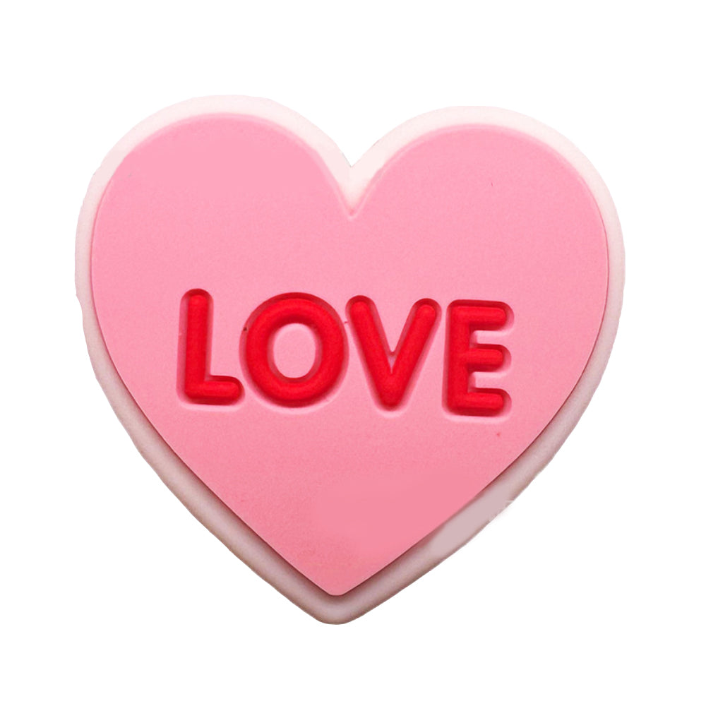 Wholesale 10pcs Creative Pink Love Heart with Red Letters Beads