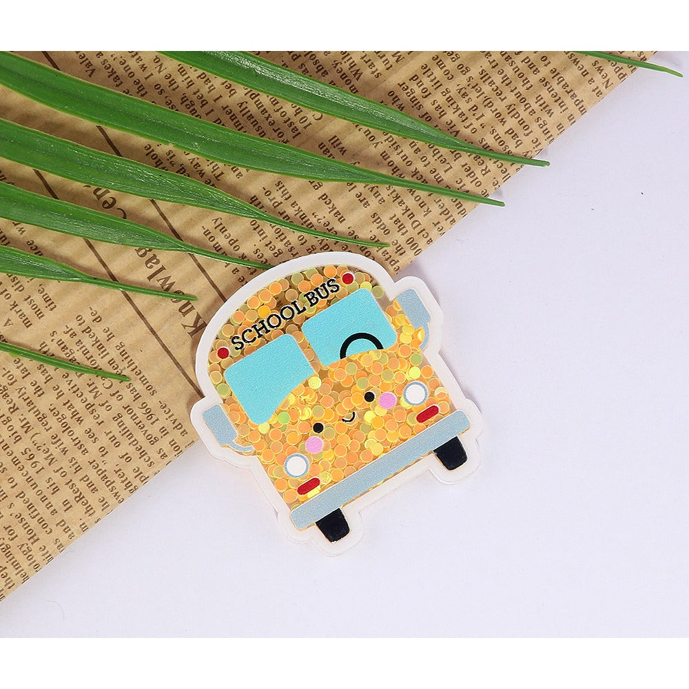 Wholesale 10pcs Quicksand Cartoon Cute Smiley Car Personalized Accessories Acrylic DIY Patches