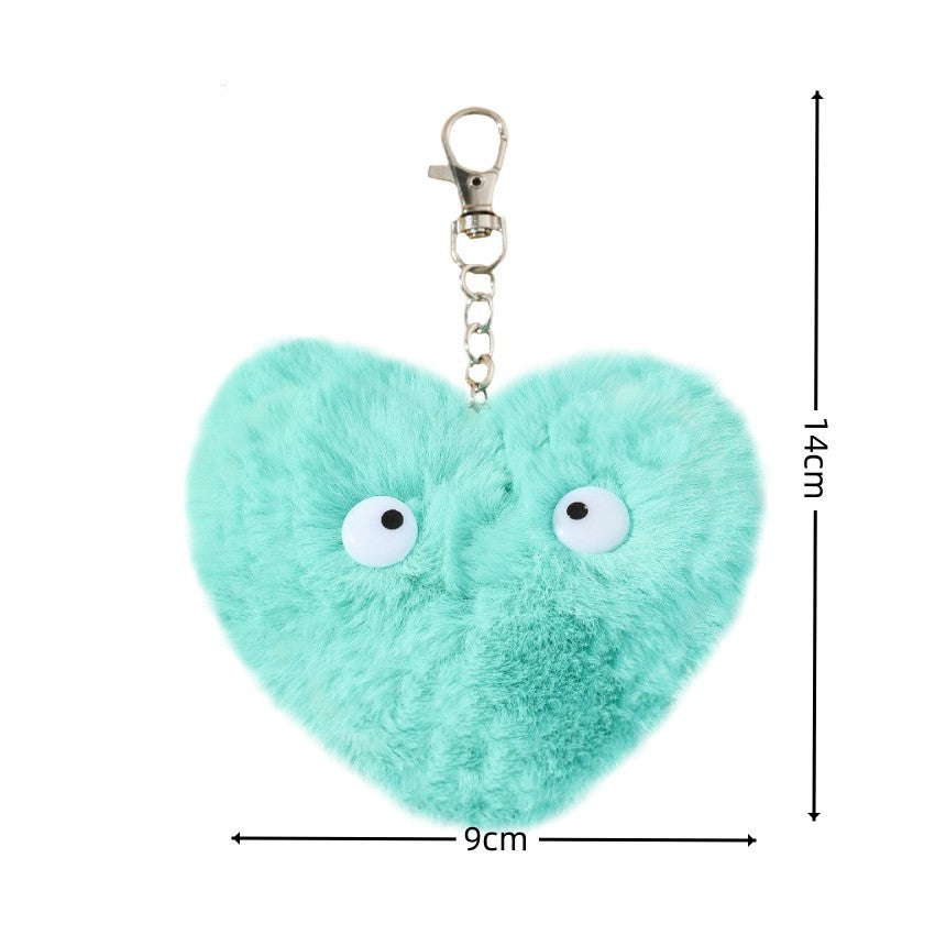 Wholesale Cute Eyes Peach Heart Plush Keychain