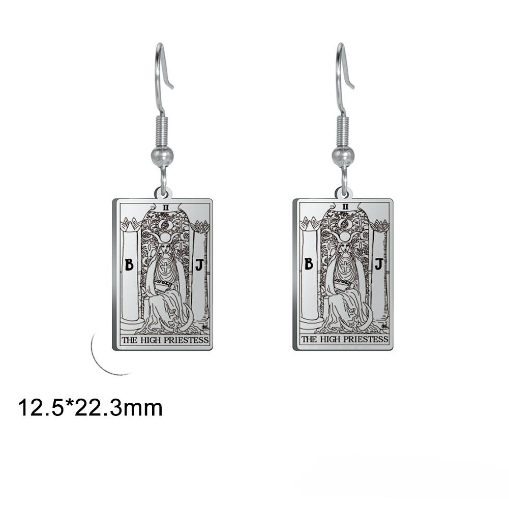 Wholesale Vintage Tarot Stainless Steel Earrings