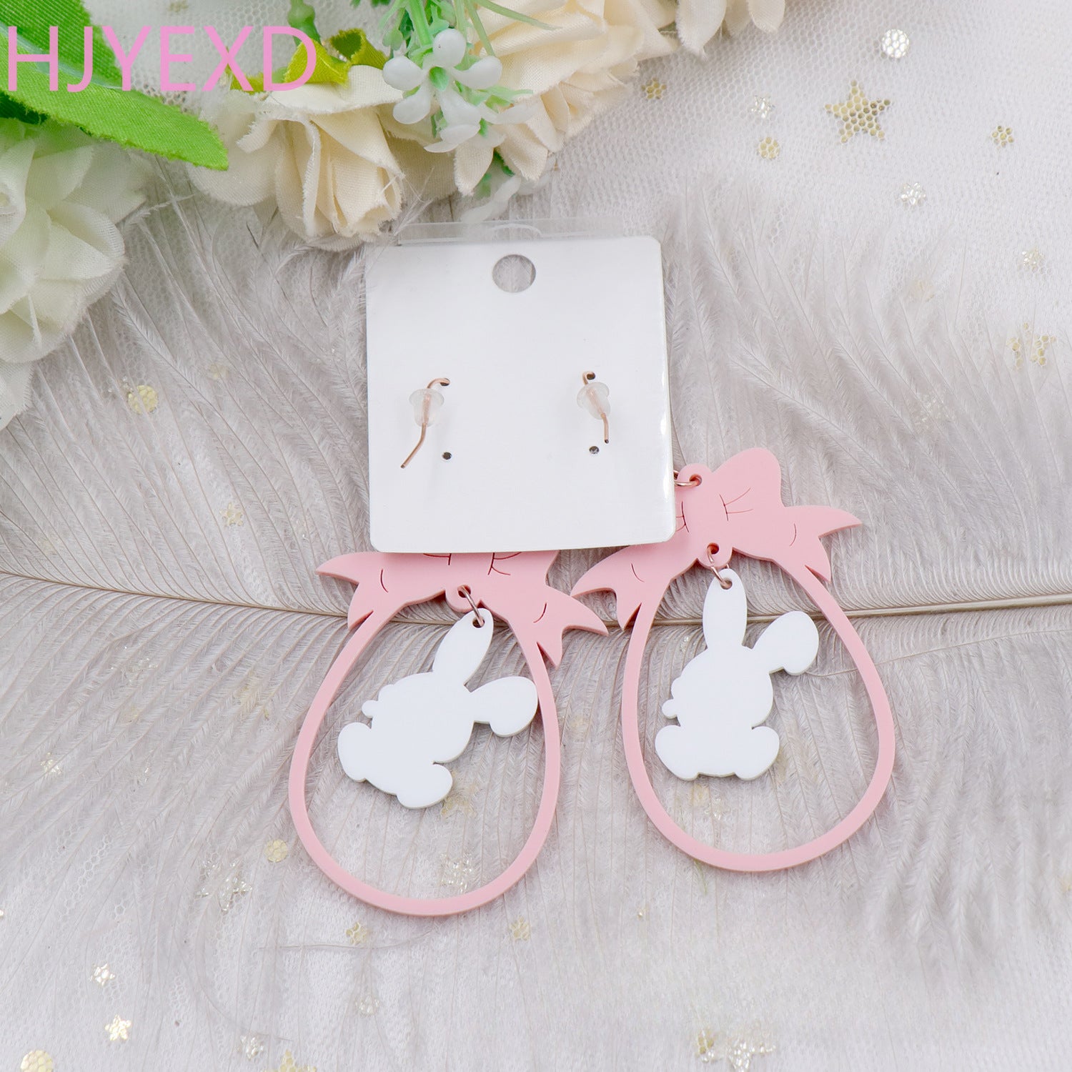 Wholesale Acrylic Colored Rabbit Earrings
