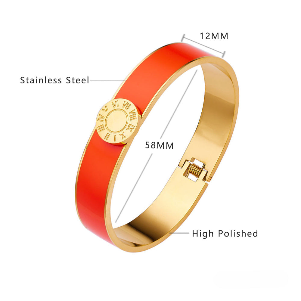 Wholesale Colorful Enamel Titanium Steel Bracelet
